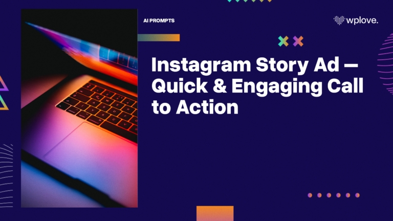 Instagram Story Ad Quick Engaging Call to Action