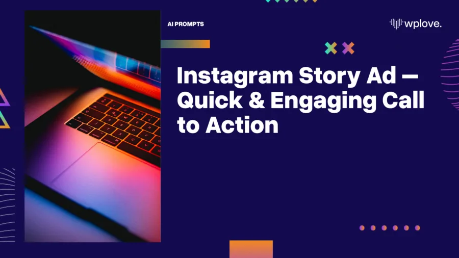 Instagram Story Ad Quick Engaging Call to Action