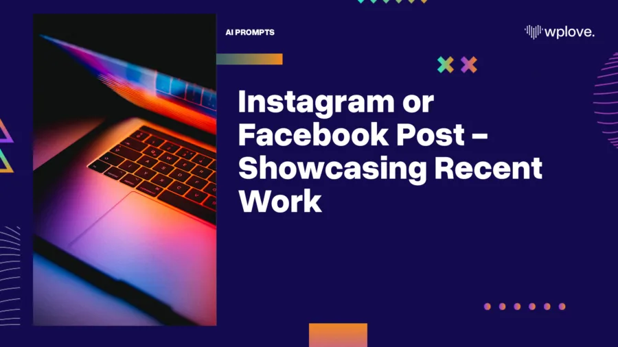 Instagram or Facebook Post Showcasing Recent Work