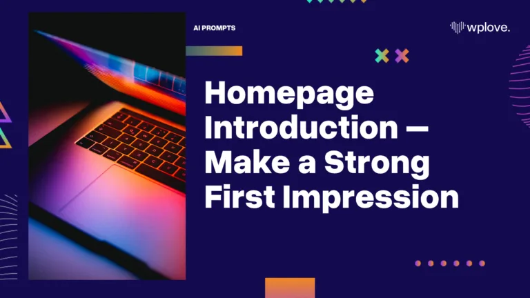 Homepage Introduction – Make a Strong First Impression